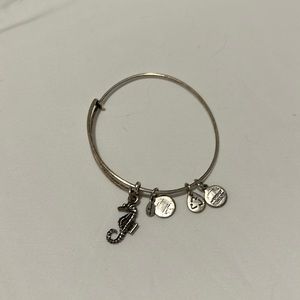 Alex and Ani silver sea-horse charm bracelet